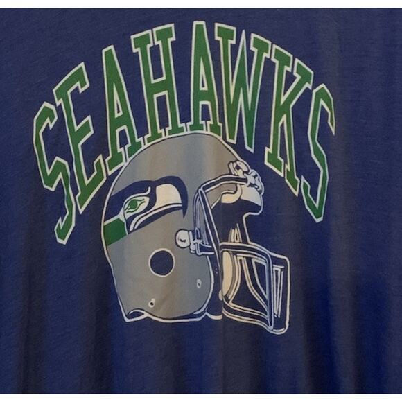Homage Seattle Seahawks T Shirt Mens L Blue Green Short Sleeve Hawks Logo Tee - Picture 3 of 10